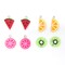 Fruit Slice Medley Charm Lot - Pink Grapefruit ~ Orange ~ Kiwi ~ Watermelon (K369) (4x)
